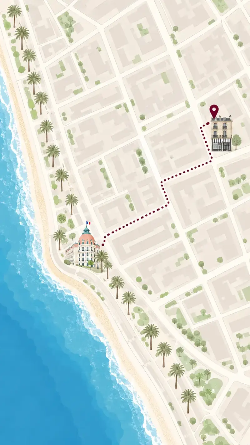 Plan illustré du Negresco au salon